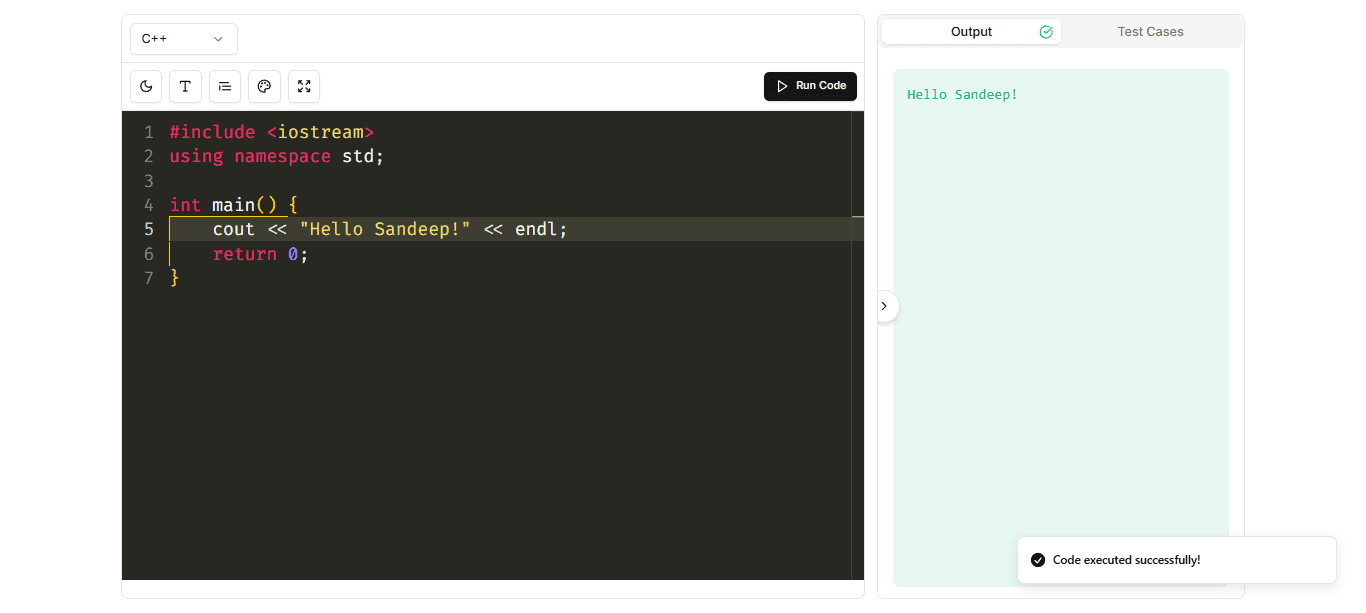 Turbo Code Online Code Editor preview